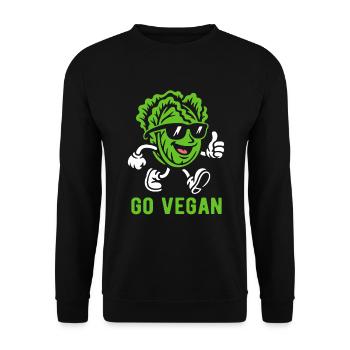 Salade - Go Vegan - Régime végétalien - Sweat-shirt Unisexe - noir - Devant - Alina (178cm) & Michal (187cm)