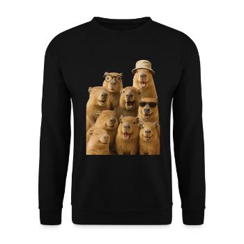 Wasserschwein - Unisex Pullover - Schwarz - Vorne - Alina (178cm) & Michal (187cm)