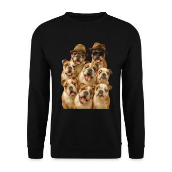 Bulldogge - Unisex Pullover - Schwarz - Vorne - Alina (178cm) & Michal (187cm)