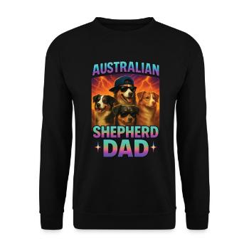 Australischer Schäferhund - Unisex Pullover - Schwarz - Vorne - Alina (178cm) & Michal (187cm)