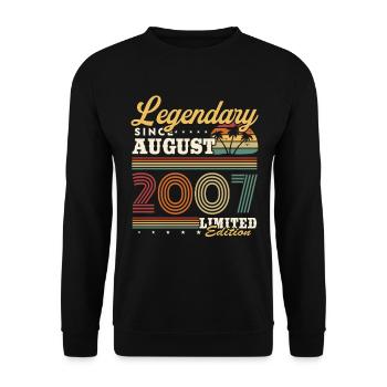 Légendaire depuis août 2007 Millésime Anniversaire - Sweat-shirt Unisexe - noir - Devant - Alina (178cm) & Michal (187cm)