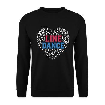 Danse en ligne - Danse avec le cœur - Musique Cadeau - Sweat-shirt Unisexe - noir - Devant - Alina (178cm) & Michal (187cm)