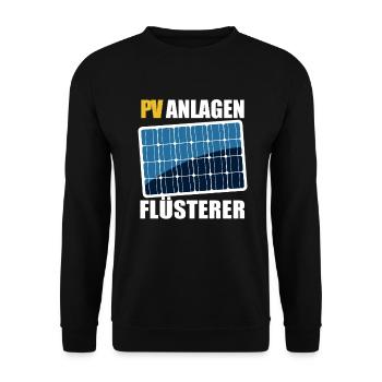 PV Anlagen Flüsterer - Photovoltaik - Solarstrom - Unisex Pullover - Schwarz - Vorne - Alina (178cm) & Michal (187cm)
