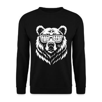 Papa Ours - Fête des Pères - Cadeau - Sweat-shirt Unisexe - noir - Devant - Alina (178cm) & Michal (187cm)