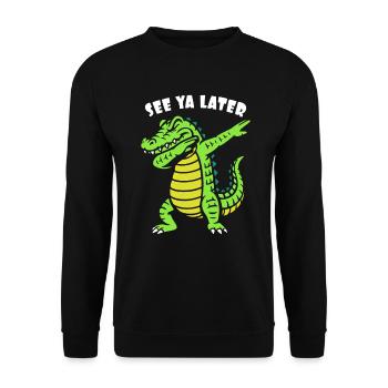 A plus tard - Dabbing d’alligator - Crocodile - Sweat-shirt Unisexe - noir - Devant - Alina (178cm) & Michal (187cm)