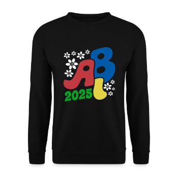 Abi 25 - Abitur - Blumen Geschenk - Unisex Pullover - Schwarz - Vorne - Alina (178cm) & Michal (187cm)