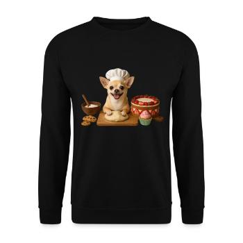 Chihuahua Baking Cake Cookies - Unisex Sweatshirt - black - Front - Alina (178cm) & Michal (187cm)
