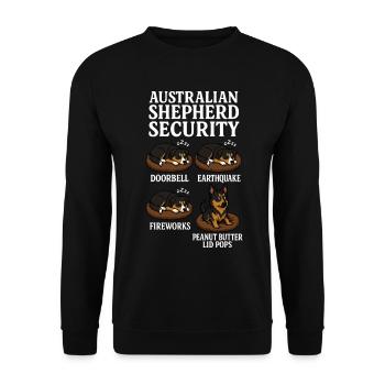Australischer Schäferhund - Unisex Pullover - Schwarz - Vorne - Alina (178cm) & Michal (187cm)