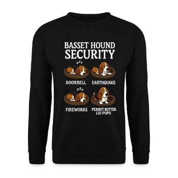 Basset Hound - Sweat-shirt Unisexe - noir - Devant - Alina (178cm) & Michal (187cm)
