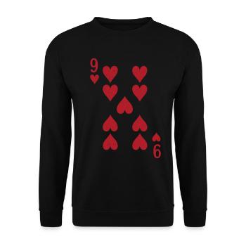 Cartes Coeur Neuf Skat Poker Doppelkopf - Sweat-shirt Unisexe - noir - Devant - Alina (178cm) & Michal (187cm)