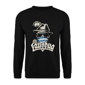 Grantler Lausbua - Festzelt, Bier und Gaudi - Unisex Pullover - Schwarz - Vorne - Alina (178cm) & Michal (187cm)