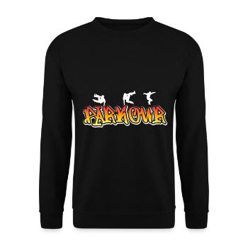 Parkour Freerunning Traceur - Unisex Pullover - Schwarz - Vorne - Alina (178cm) & Michal (187cm)