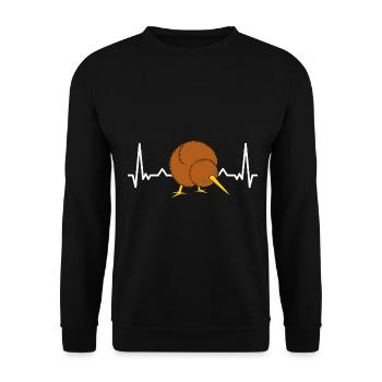 Großer Kiwi-Vogel Zealnds lieben es, Vögel zu beob - Unisex Pullover - Schwarz - Vorne - Alina (178cm) & Michal (187cm)