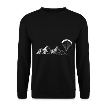 Berg - Gleitschirmfliegen - (6) - Unisex Pullover - Schwarz - Vorne - Alina (178cm) & Michal (187cm)