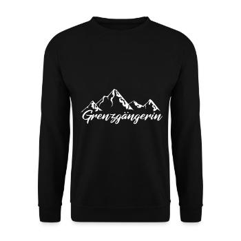 Grenzgängerin - (3) - Unisex Pullover - Schwarz - Vorne - Alina (178cm) & Michal (187cm)