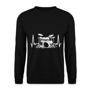 Batterie battement de coeur ECG batteur tambour - Sweat-shirt Unisexe - noir - Devant - Alina (178cm) & Michal (187cm)