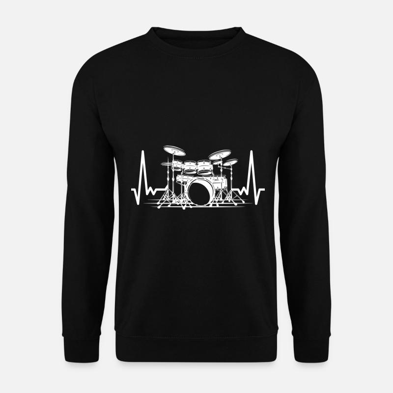 Schlagzeug Herzschlag EKG Schlagzeuger Trommel - Unisex Pullover - Schwarz