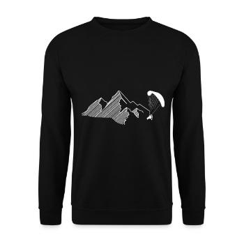 Berg - Gleitschirmfliegen - (7) - Unisex Pullover - Schwarz - Vorne - Alina (178cm) & Michal (187cm)
