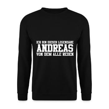 Andreas Name Design - Unisex Pullover - Schwarz - Vorne - Alina (178cm) & Michal (187cm)