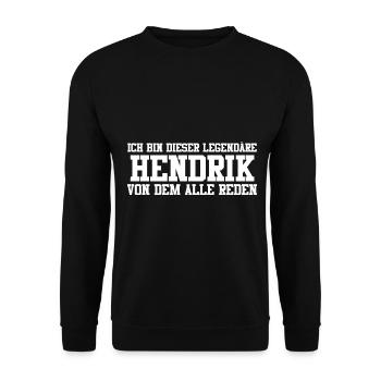 Hendrik Name Design - Unisex Pullover - Schwarz - Vorne - Alina (178cm) & Michal (187cm)
