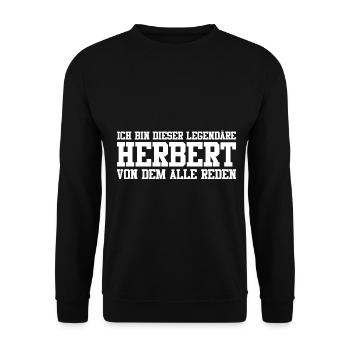 Herbert Name Design - Unisex Pullover - Schwarz - Vorne - Alina (178cm) & Michal (187cm)