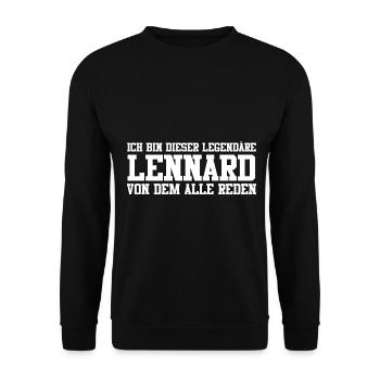 Lennard Name Design - Unisex Pullover - Schwarz - Vorne - Alina (178cm) & Michal (187cm)