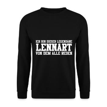 Lennart Name Design - Unisex Pullover - Schwarz - Vorne - Alina (178cm) & Michal (187cm)