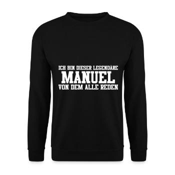 Manuel Name Design - Unisex Pullover - Schwarz - Vorne - Alina (178cm) & Michal (187cm)
