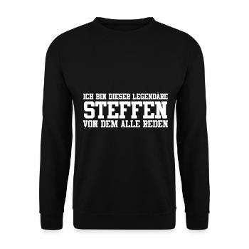 Steffen Name Design - Unisex Pullover - Schwarz - Vorne - Alina (178cm) & Michal (187cm)