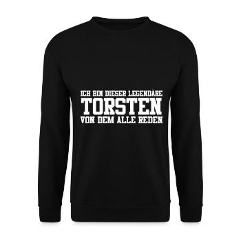 Torsten Name Design - Unisex Pullover - Schwarz - Vorne - Alina (178cm) & Michal (187cm)