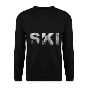 Skifahren - (2) - Unisex Pullover - Schwarz - Vorne - Alina (178cm) & Michal (187cm)