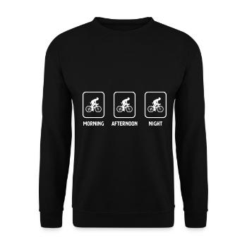 Morgens Nachts und Radfahren 1 - (3) - Unisex Pullover - Schwarz - Vorne - Alina (178cm) & Michal (187cm)