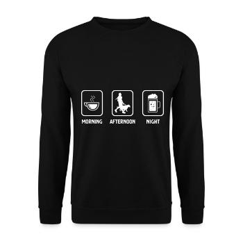 Morning afternoon night and dog 2 - (2) - Unisex Sweatshirt - black - Front - Alina (178cm) & Michal (187cm)