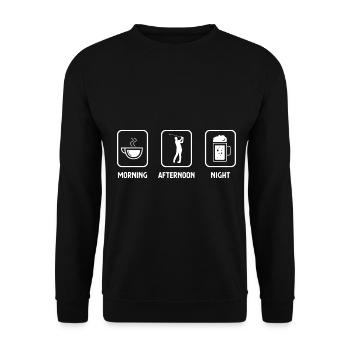 Matin, après-midi, nuit et golf - (2) - Sweat-shirt Unisexe - noir - Devant - Alina (178cm) & Michal (187cm)