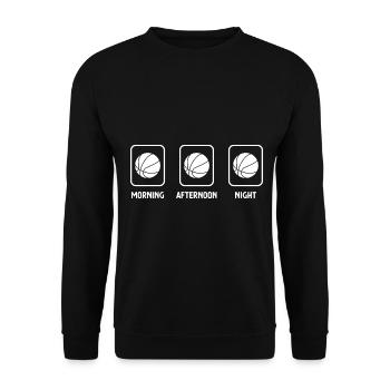 Morning, Afternoon, Evening and Basketball - (3) - Unisex Sweatshirt - black - Front - Alina (178cm) & Michal (187cm)