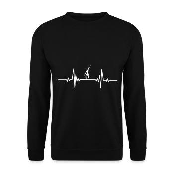 Heartbeat Tennis Serve - Unisex Sweatshirt - black - Front - Alina (178cm) & Michal (187cm)
