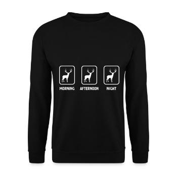Morning, afternoon, night and hunting 2 - (3) - Unisex Sweatshirt - black - Front - Alina (178cm) & Michal (187cm)