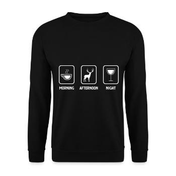 Morning, Night and Hunt 2 - - Unisex Sweatshirt - black - Front - Alina (178cm) & Michal (187cm)