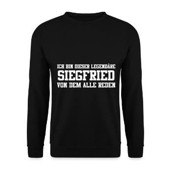 Siegfried Name Design - Unisex Pullover - Schwarz - Vorne - Alina (178cm) & Michal (187cm)