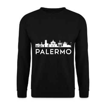 Sizilien Skyline - Unisex Pullover - Schwarz - Vorne - Alina (178cm) & Michal (187cm)