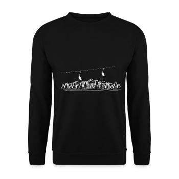 Berg - Skifahren - (31) - Unisex Pullover - Schwarz - Vorne - Alina (178cm) & Michal (187cm)