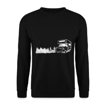 Tree - Camping Van - (2) - Unisex Sweatshirt - black - Front - Alina (178cm) & Michal (187cm)