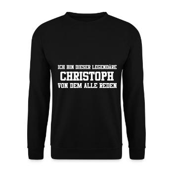 Christoph Name Design - Unisex Pullover - Schwarz - Vorne - Alina (178cm) & Michal (187cm)