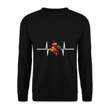Paprika Geschenk - Unisex Pullover - Schwarz - Vorne - Alina (178cm) & Michal (187cm)