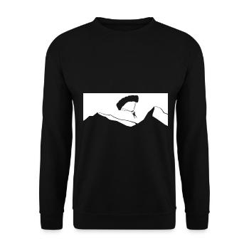 Berg - Gleitschirmfliegen - (16) - Unisex Pullover - Schwarz - Vorne - Alina (178cm) & Michal (187cm)