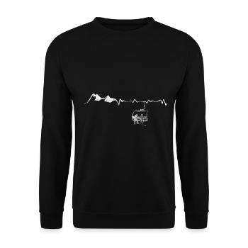 Heartbeat - Mountain - Snowboarding - (5) - Unisex Sweatshirt - black - Front - Alina (178cm) & Michal (187cm)