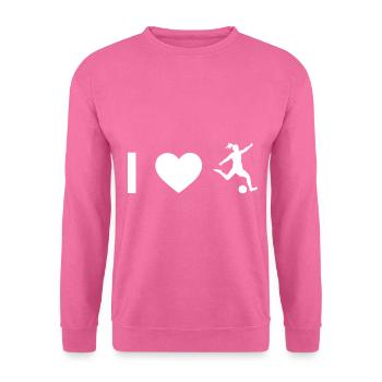 Ich Herz und Frauenfußball - - Unisex Pullover - Pink - Vorne