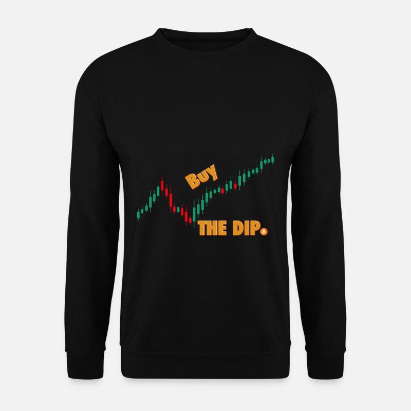 Buy the Dip Trading Aktien Bitcoin Krypto BTC - Unisex Pullover - Schwarz