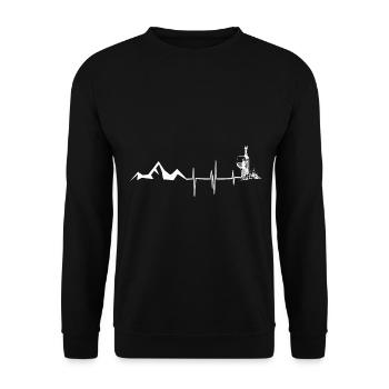 Vin - Palpitations cardiaques - Montagne - (2) - Sweat-shirt Unisexe - noir - Devant - Alina (178cm) & Michal (187cm)