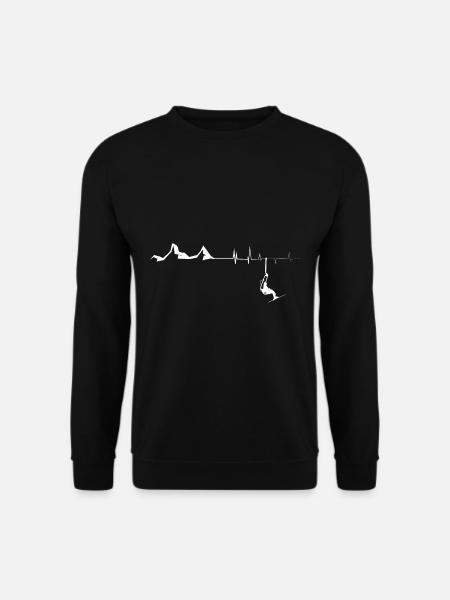 Heartbeat - Mountain - Skiing - (3) - Unisex Sweatshirt - black